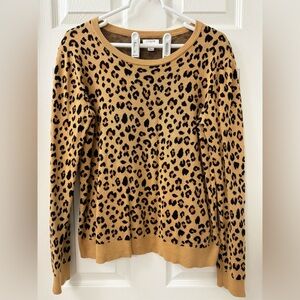 J.Crew Teddie Leopard Print Sweater- Small